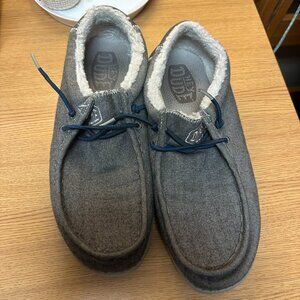 Grey Men's Sherpa Lined Hey Dudes